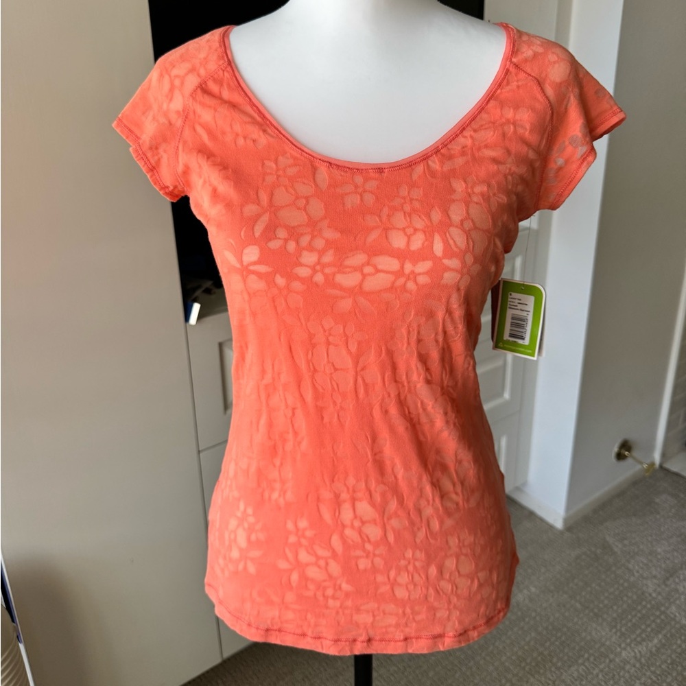 NWT Moving Comfort Lucky Tee – Sunset Blossom Burnout – Size S
